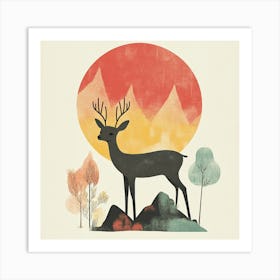 Deer In The Woods 6 Art Print