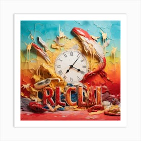 Meltin Clock Art Print