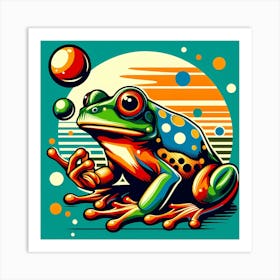 Frog With Bubbles Art Print