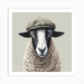 Watercolour British Sheep Rupert Art Print