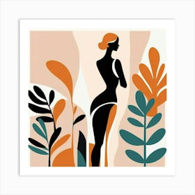 Woman In The Forest Art Print