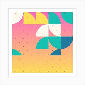 Abstract Geometric Bauhaus Polka Dots Retro Memphis Art Art Print