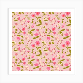 Little Pink Florals Art Print