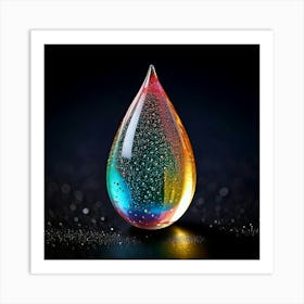 Firefly Sweet Tear, Dark Background, 3d, Hyper Realistic, Detailed, Emotional, Glossy, Reflective, D (9) Art Print