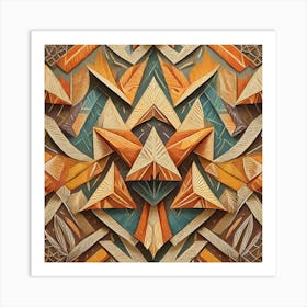 Firefly Beautiful Modern Abstract Detailed Native American Tribal Pattern And Symbols With Uniformed (16) Art Print