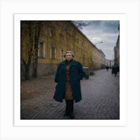 Woman In A Coat Art Print