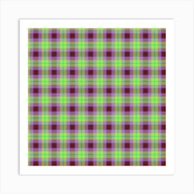 Purple And Green Plaid Fabric 1 Art Print