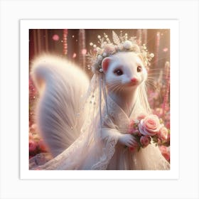 Wedding Squirrel Art Print