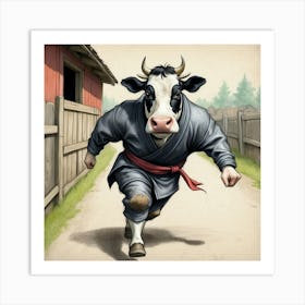 Samurai Cow Art Print