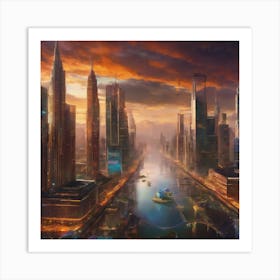 Futuristic Cityscape Art Print