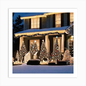 Christmas Decorated Home Outside (27) Art Print