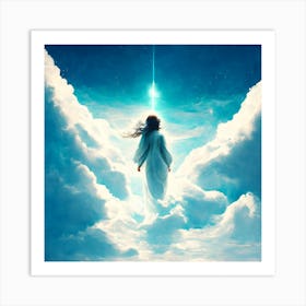 Jesus In The Clouds Art Print