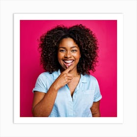 African American Young Woman Smiling With An Expression Of Happiness And Success Isolated Against (4) Art Print