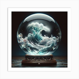 A Crystal Ball With Water Moving Inside It Art Print