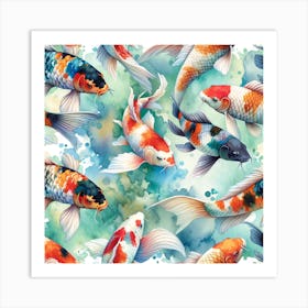 Koi Fish Pattern Art Print