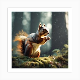 Squirrel In The Forest 213 Art Print