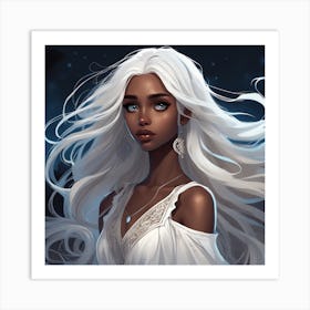 White Haired Girl Art Print