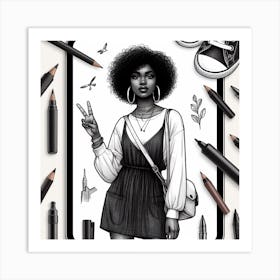 Afro Girl 1 Art Print