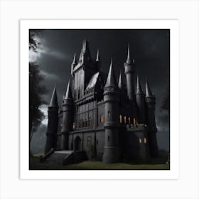 Albedobase Xl A Gothic Dark And Large Castle 3d Renderv02 0 Art Print