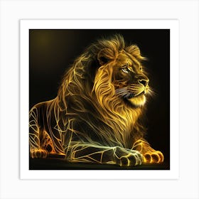 Golden Lion Art Print