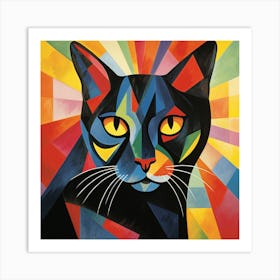 Abstract Cat 2 Art Print