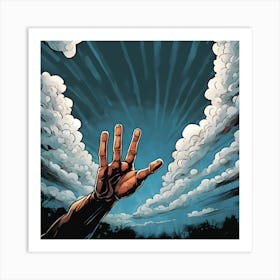 Hand Reaching Up To The Sky Art Print