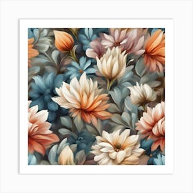 Seamless Floral Pattern Art Print