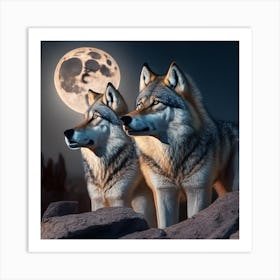 Wolf Couple Art Print