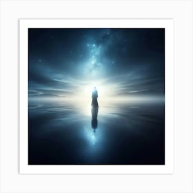 Meditating Man In The Water Art Print