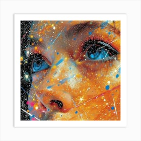 Girl With Blue Eyes Art Print