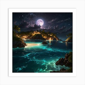 Night At The Beach 5 Art Print