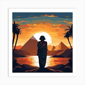 Egyptian Woman At Sunset Art Print