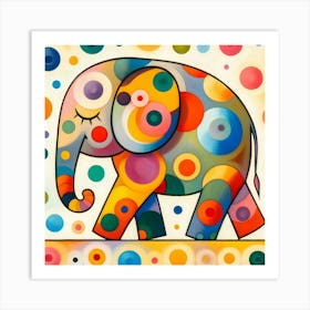 Elephant With Dots Art Print