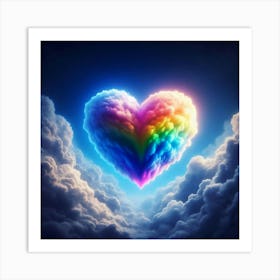 In The Sky A Rainbow Heart Art Print