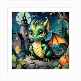 Dragon At Night Art Print