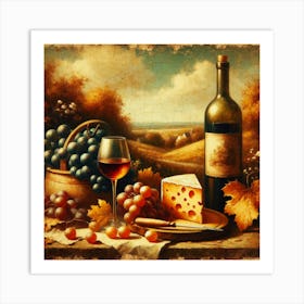 Wine And Cheese Art Print