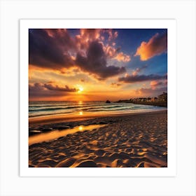 Sunset On The Beach 224 Art Print