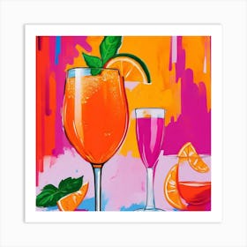 Orange Margarita Aperol Spritz Fauvist Painting Art Print Art Print