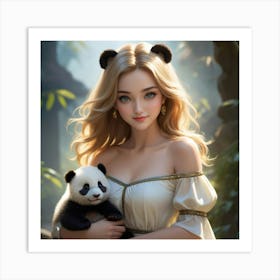 Panda Girl 7 Art Print