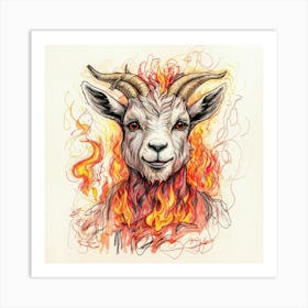 Goat On Fire 62 Art Print