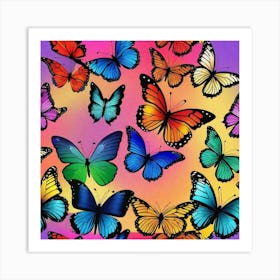 Colorful Butterflies 70 Art Print