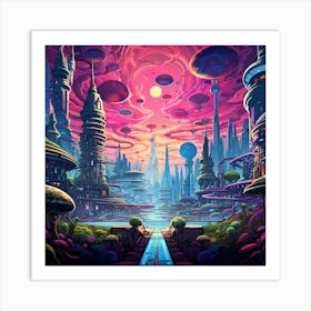 Futuristic City 36 Art Print