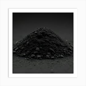 Black Coal On A Black Background Affiche