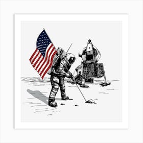 Apollo Program Apollo 11 Moon Landing, Moon Monochrome Outer Space Moon Art Print