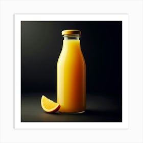 A bottle of orange juice 1 Art Print