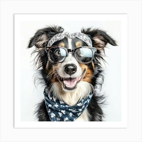 Dog Wearing Sunglasses 7 Art Print