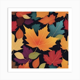 Autumn's Symphony of Leaves 6 Art Print