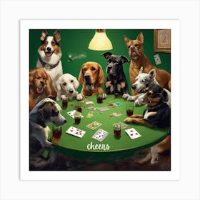 Dogs Playing Poker Art Print