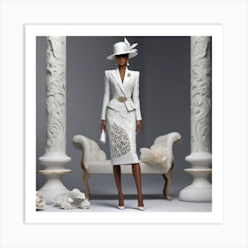 White Dress And Hat 3 Art Print