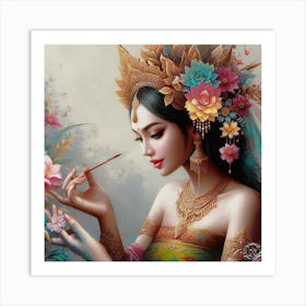 Thai Girl Painting 1 Art Print